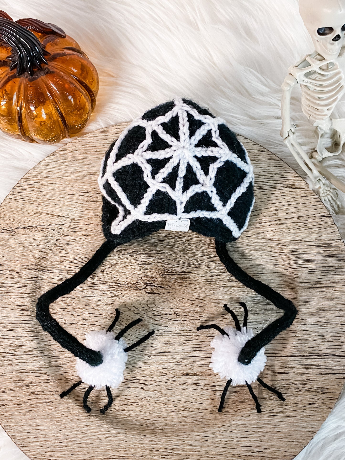 Baby Halloween Costume, Spiderweb Baby Bonnet Hat, Newborn Photography Prop