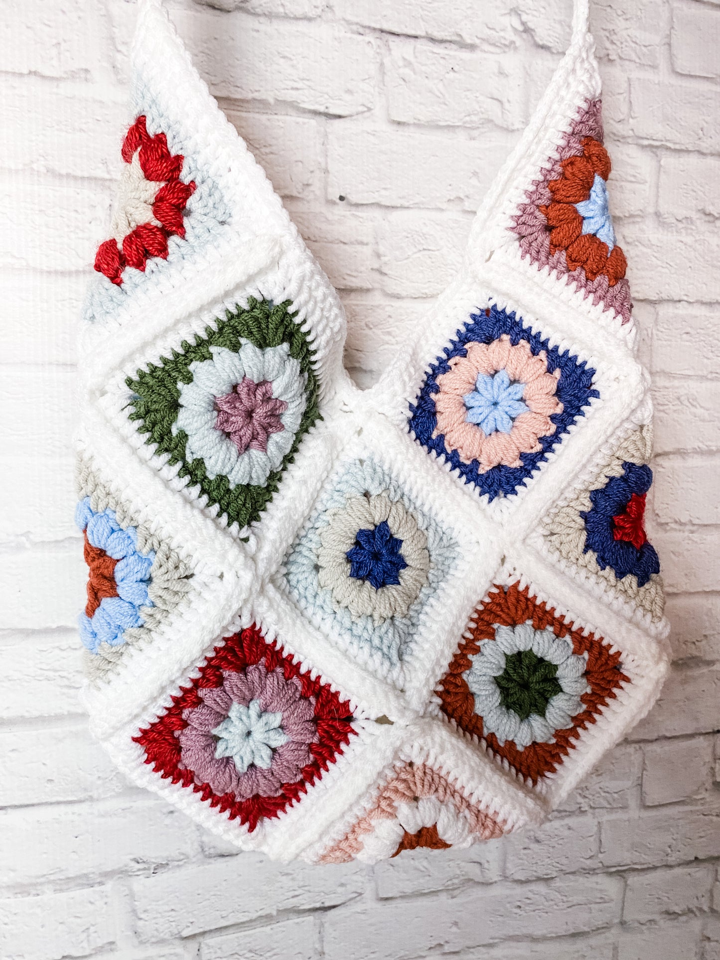 Crochet Tote Bag, Handmade Boho Beach Bag, Reusable Market Shoulder Bag