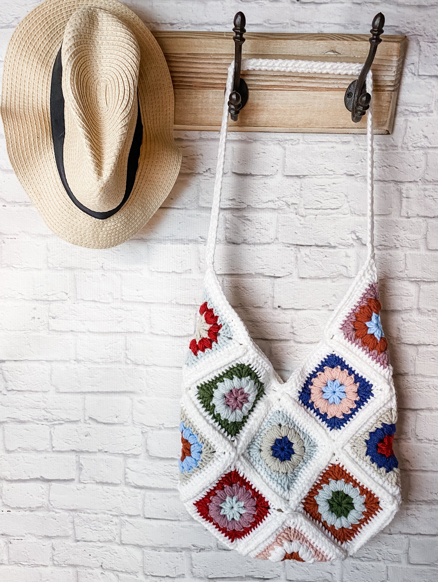 Crochet Tote Bag, Handmade Boho Beach Bag, Reusable Market Shoulder Bag
