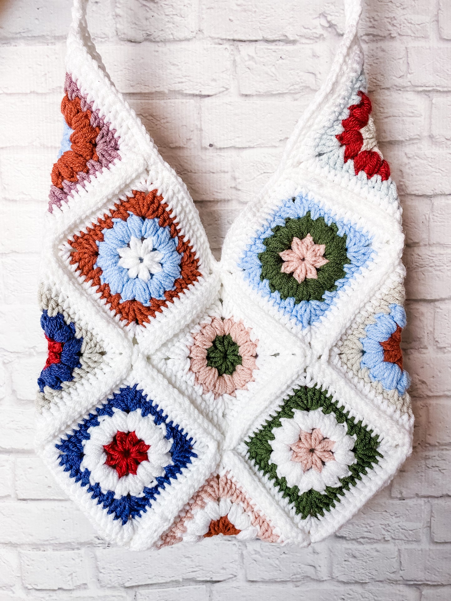 Crochet Tote Bag, Handmade Boho Beach Bag, Reusable Market Shoulder Bag