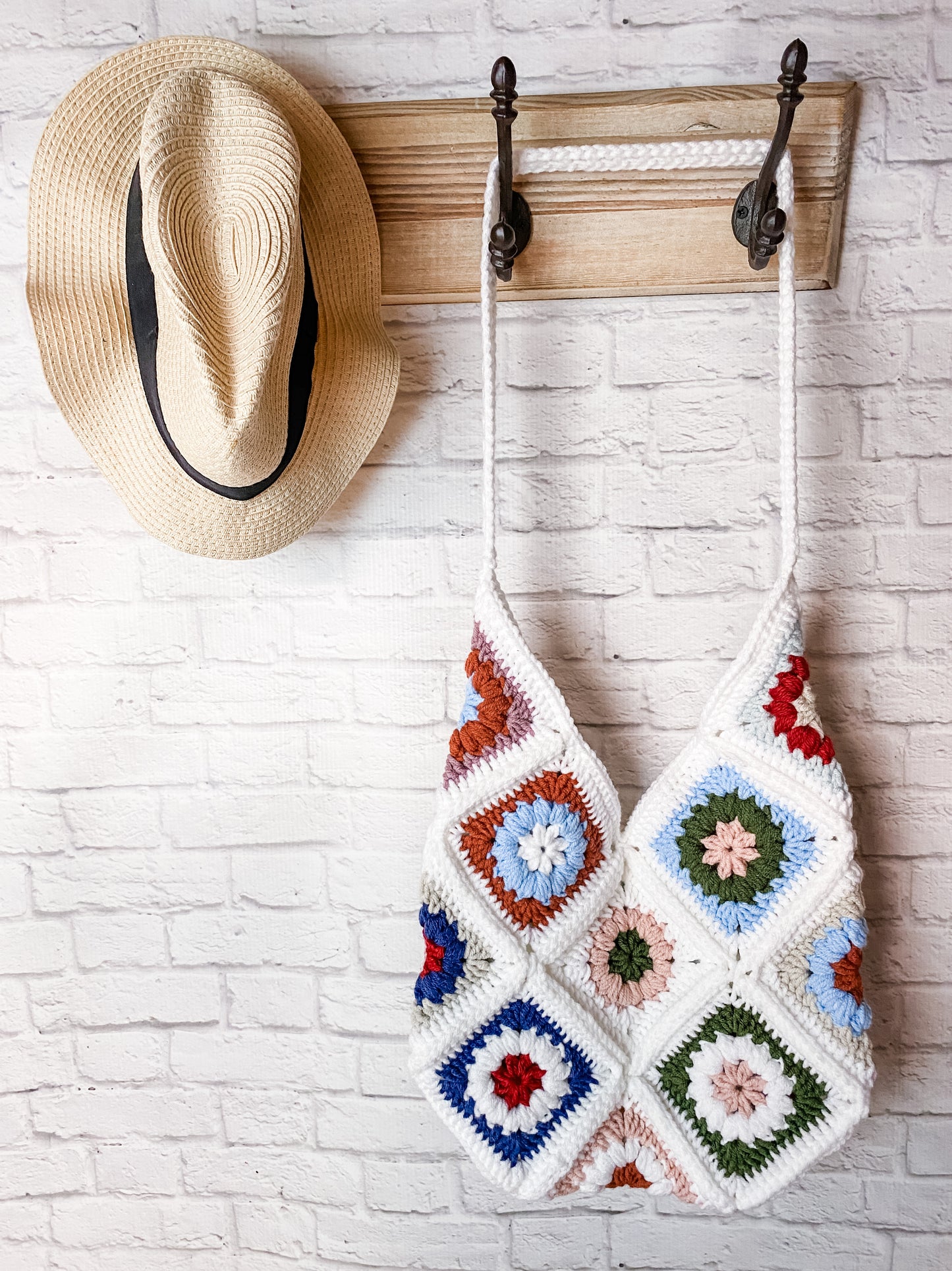 Crochet Tote Bag, Handmade Boho Beach Bag, Reusable Market Shoulder Bag