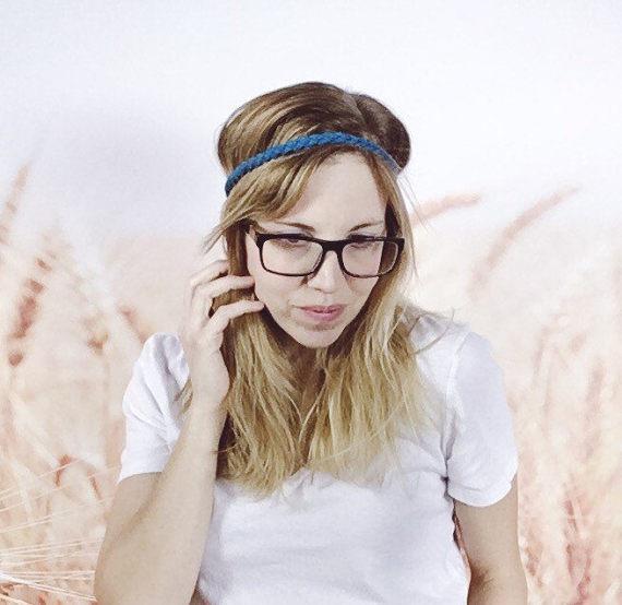 Womens Gypsy Halo Boho Hippie Festival Braided Headband in Peacock
