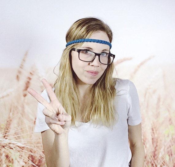 Womens Gypsy Halo Boho Hippie Festival Braided Headband in Peacock