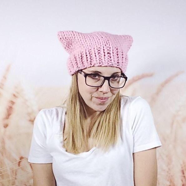 Women's March Pussyhat Project Pink Pussy Cat Ears Hat