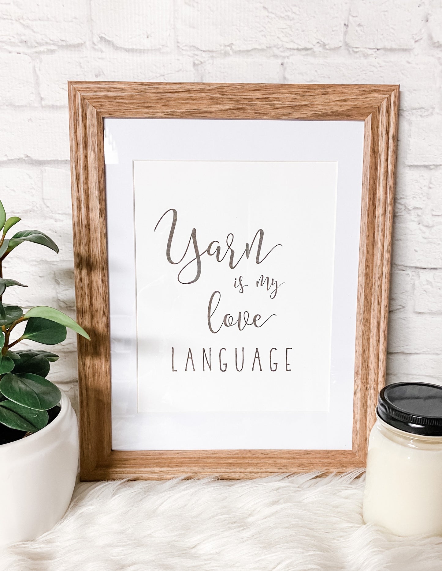 Yarn Is My Love Language Knitting & Crochet Craft Room Wall Art Print