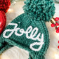 Knitted Holly Jolly Christmas Hat Set, Sibling Set for Babies and Kids, Holiday Family Photo Prop