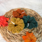Knitted Scrunchies for Women - Fall Colors - Mustard | Pumpkin | Forest