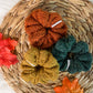 Knitted Scrunchies for Women - Fall Colors - Mustard | Pumpkin | Forest