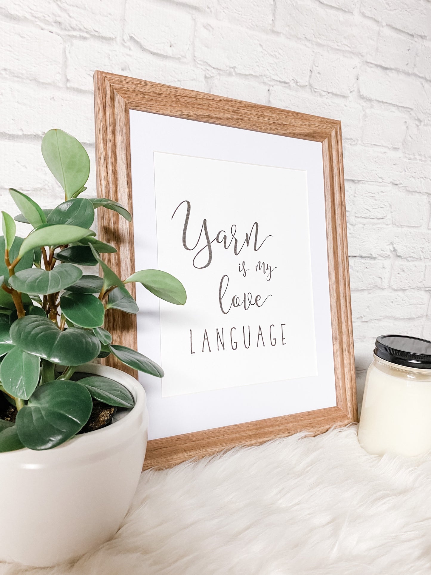 Yarn Is My Love Language Knitting & Crochet Craft Room Wall Art Print