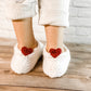 Knitted Valentine's Day Socks, Slipper Socks with Hearts