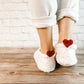 Knitted Valentine's Day Socks, Slipper Socks with Hearts