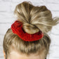 Women's Knitted Hair Scrunchies - Red