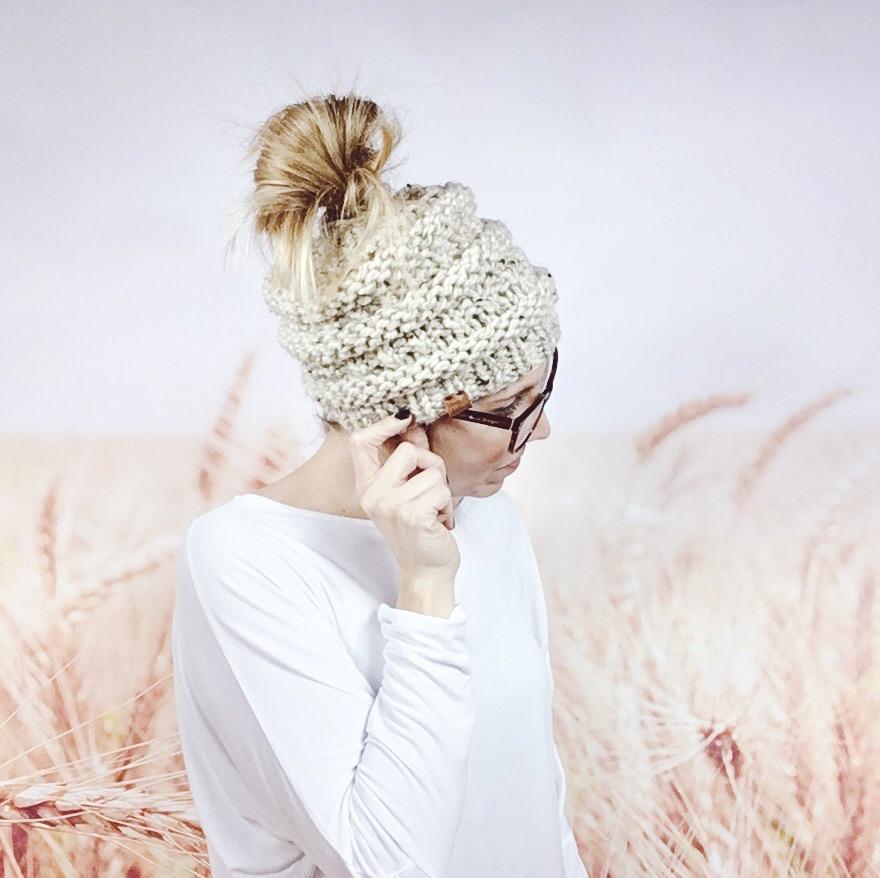 Ponytail store beanie hat